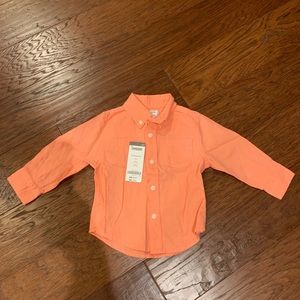 Baby Boy Gymboree coral linen button down!